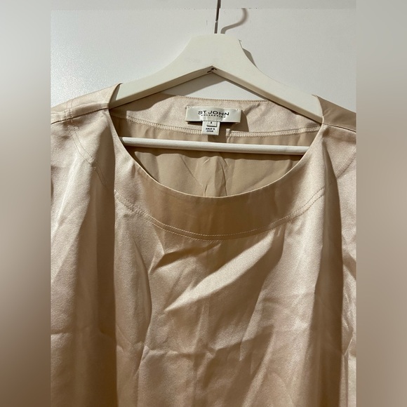 ST. JOHN cream silk blouse Small - Picture 3 of 11